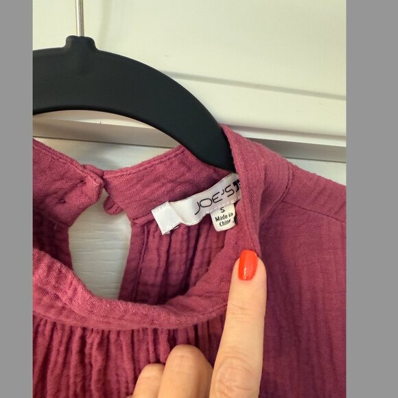NWOT Joe's Jeans Gauzy Flutter Sleeve Mock-Neck Top (Small) - Picture 5 of 5